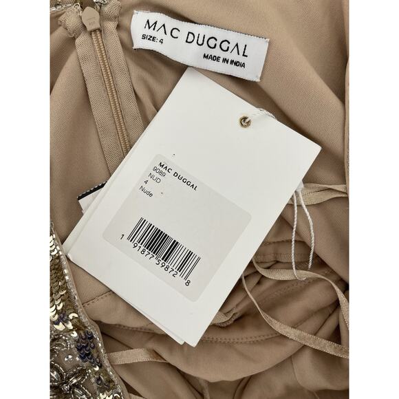 MAC DUGGAL 9089 Sequin Cap Sleeve Sweetheart Column Gown Size 4 $598 - Picture 11 of 11